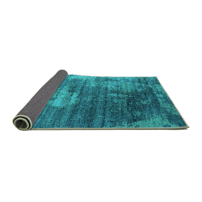 Sideview of Oriental Turquoise Industrial Rug, urb2476turq
