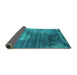 Sideview of Oriental Turquoise Industrial Rug, urb2476turq