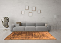 Machine Washable Oriental Orange Industrial Area Rugs in a Living Room, wshurb2476org