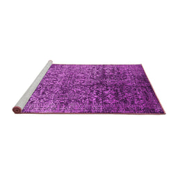 Sideview of Machine Washable Oriental Pink Industrial Rug, wshurb2477pnk