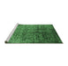 Sideview of Machine Washable Oriental Emerald Green Industrial Area Rugs, wshurb2477emgrn