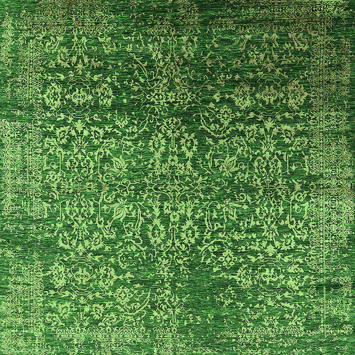 Square Oriental Green Industrial Rug, urb2477grn