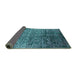 Sideview of Oriental Turquoise Industrial Rug, urb2477turq