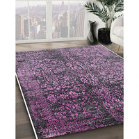 Mid-Century Modern Plum Purple Oriental Rug, urb2477