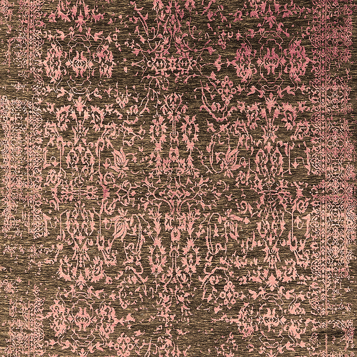 Machine Washable Oriental Brown Industrial Rug, wshurb2477brn