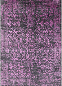 Machine Washable Industrial Modern Plum Purple Rug, wshurb2477