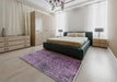 Machine Washable Industrial Modern Plum Purple Rug in a Bedroom, wshurb2477