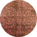 Round Oriental Orange Industrial Rug, urb2477org