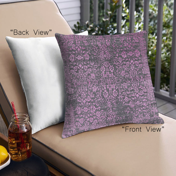 Front View of Mid-Century Modern Urban Square Plum Purple Throw Pillow, 18 inch by 18 inch, pwurb2477