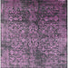 Square Mid-Century Modern Plum Purple Oriental Rug, urb2477