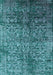 Oriental Turquoise Industrial Rug, urb2477turq