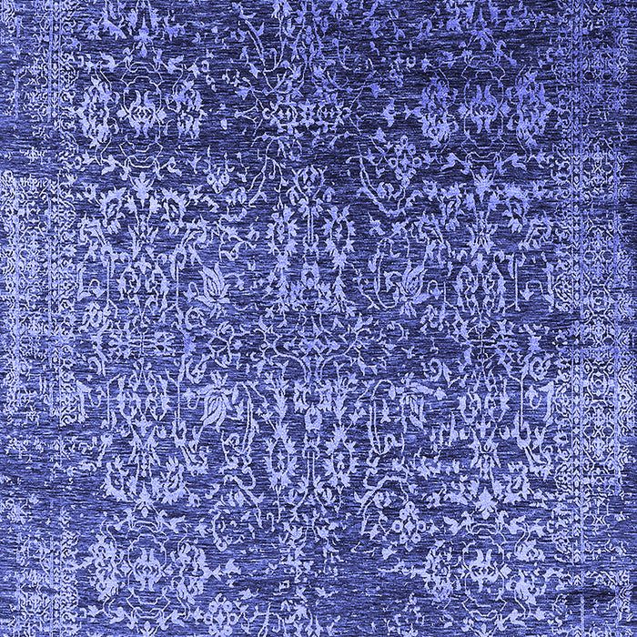 Machine Washable Oriental Blue Industrial Rug, wshurb2477blu