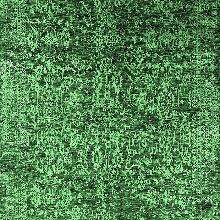 Machine Washable Oriental Emerald Green Industrial Area Rugs, wshurb2477emgrn