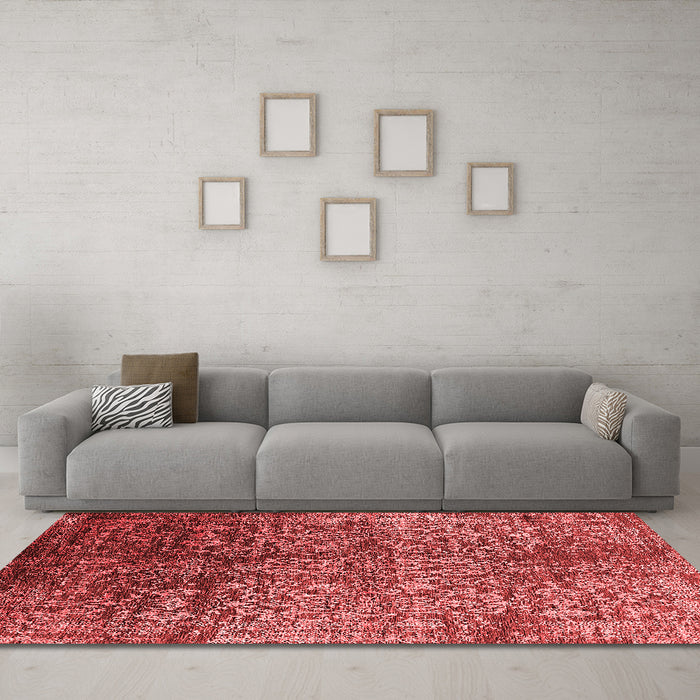 Industrial Red Washable Rugs