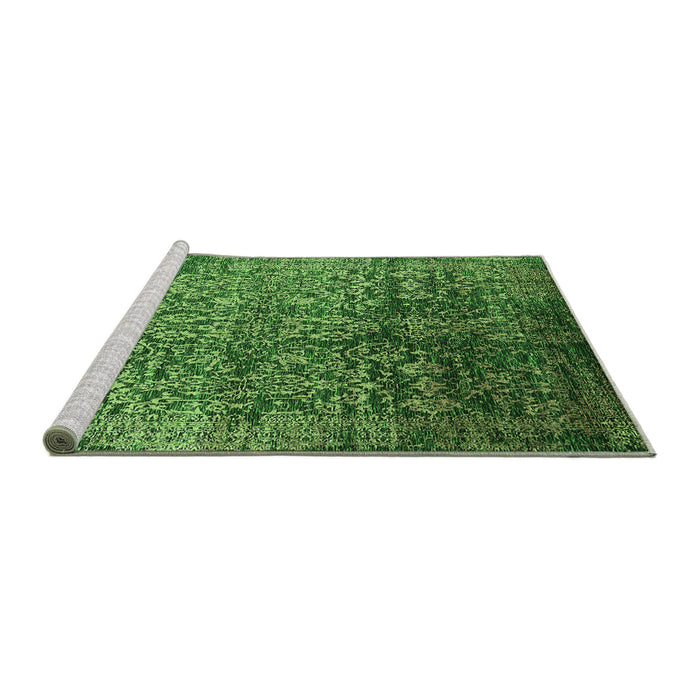 Sideview of Machine Washable Oriental Green Industrial Area Rugs, wshurb2477grn