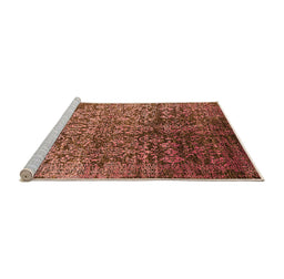 Sideview of Machine Washable Oriental Orange Industrial Area Rugs, wshurb2477org