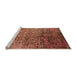 Sideview of Machine Washable Oriental Orange Industrial Area Rugs, wshurb2477org