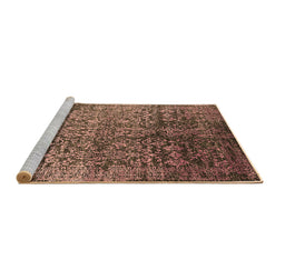 Sideview of Machine Washable Oriental Brown Industrial Rug, wshurb2477brn