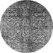 Round Oriental Gray Industrial Rug, urb2477gry