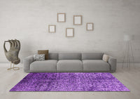 Machine Washable Oriental Purple Industrial Rug, wshurb2477pur