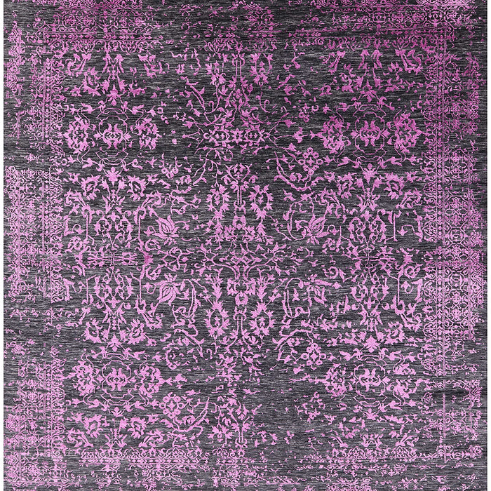Square Machine Washable Industrial Modern Plum Purple Rug, wshurb2477