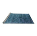 Sideview of Machine Washable Oriental Light Blue Industrial Rug, wshurb2477lblu