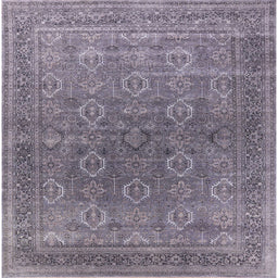Square Mid-Century Modern Dark Gray Oriental Rug, urb2478