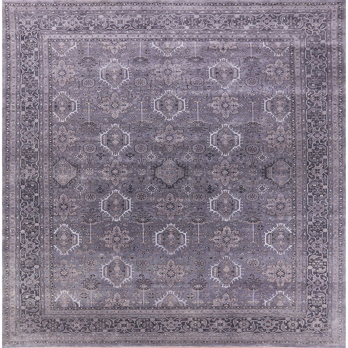 Square Mid-Century Modern Dark Gray Oriental Rug, urb2478