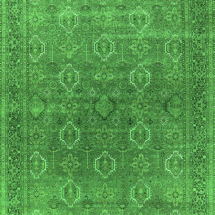 Machine Washable Oriental Green Industrial Area Rugs, wshurb2478grn