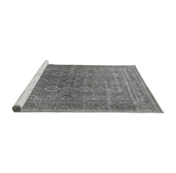 Sideview of Machine Washable Oriental Gray Industrial Rug, wshurb2478gry