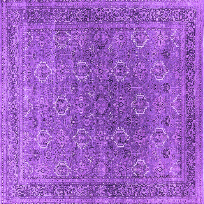 Square Machine Washable Oriental Purple Industrial Area Rugs, wshurb2478pur