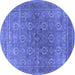 Round Oriental Blue Industrial Rug, urb2478blu