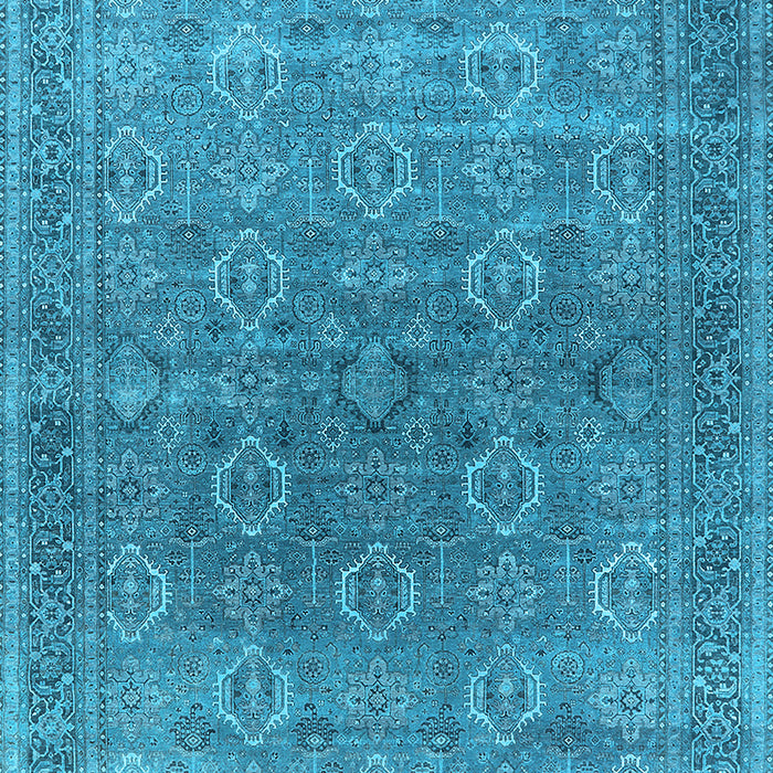 Machine Washable Oriental Light Blue Industrial Rug, wshurb2478lblu