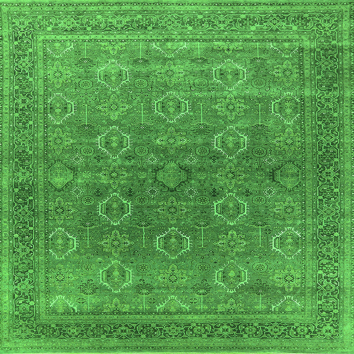 Square Oriental Green Industrial Rug, urb2478grn