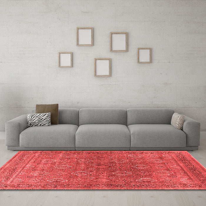 Industrial Red Washable Rugs