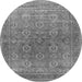 Round Oriental Gray Industrial Rug, urb2478gry