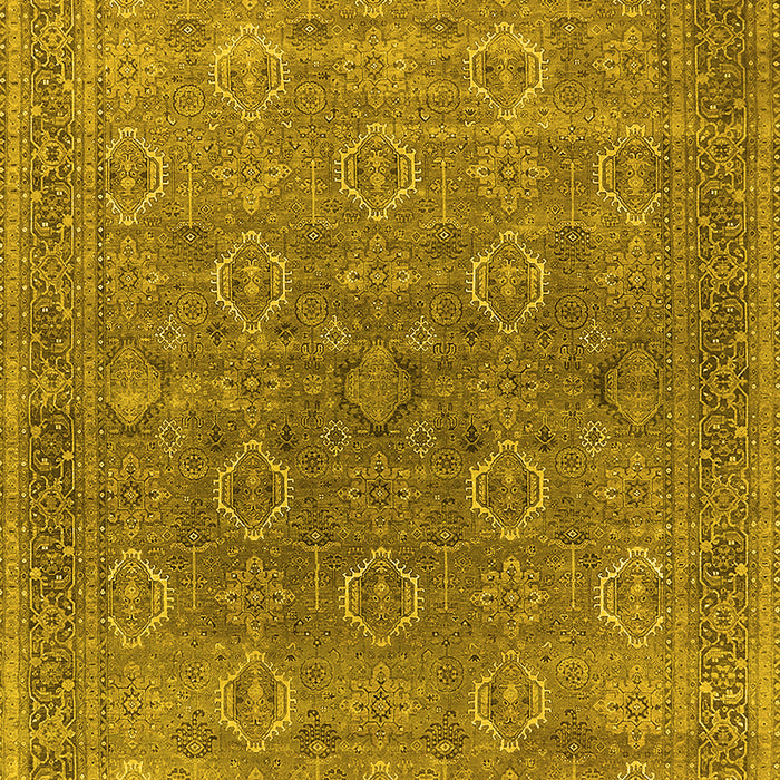 Machine Washable Oriental Yellow Industrial Rug, wshurb2478yw