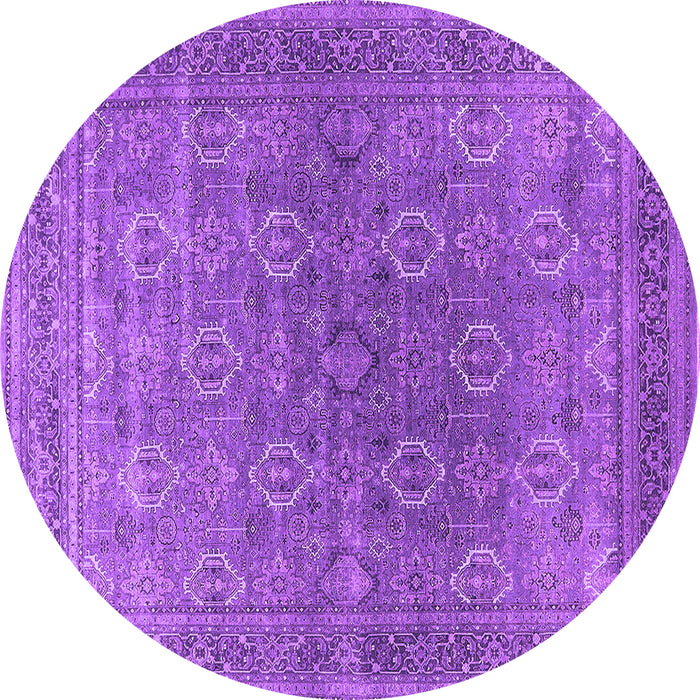 Round Oriental Purple Industrial Rug, urb2478pur