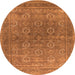 Round Oriental Orange Industrial Rug, urb2478org