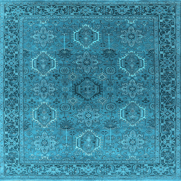 Square Oriental Light Blue Industrial Rug, urb2479lblu