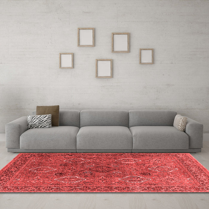 Industrial Red Washable Rugs