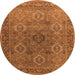 Round Oriental Orange Industrial Rug, urb2479org