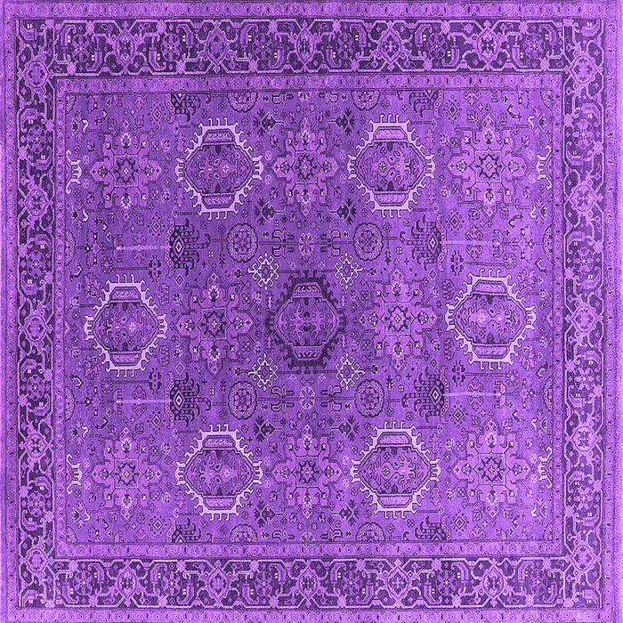 Square Machine Washable Oriental Purple Industrial Area Rugs, wshurb2479pur
