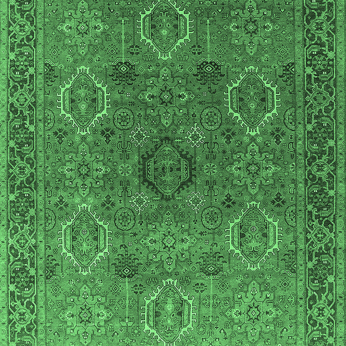 Machine Washable Oriental Emerald Green Industrial Area Rugs, wshurb2479emgrn