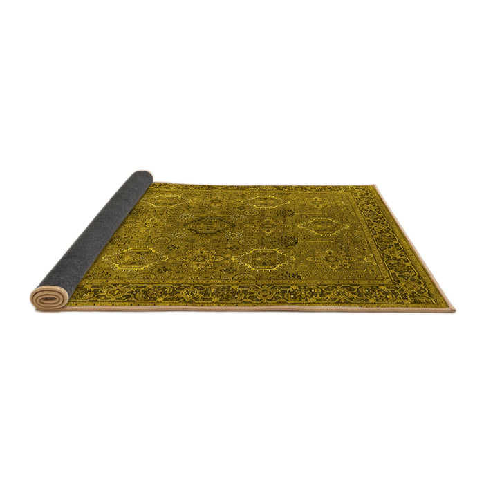 Sideview of Oriental Yellow Industrial Rug, urb2479yw