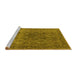 Sideview of Machine Washable Oriental Yellow Industrial Rug, wshurb2479yw