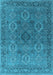 Machine Washable Oriental Light Blue Industrial Rug, wshurb2479lblu