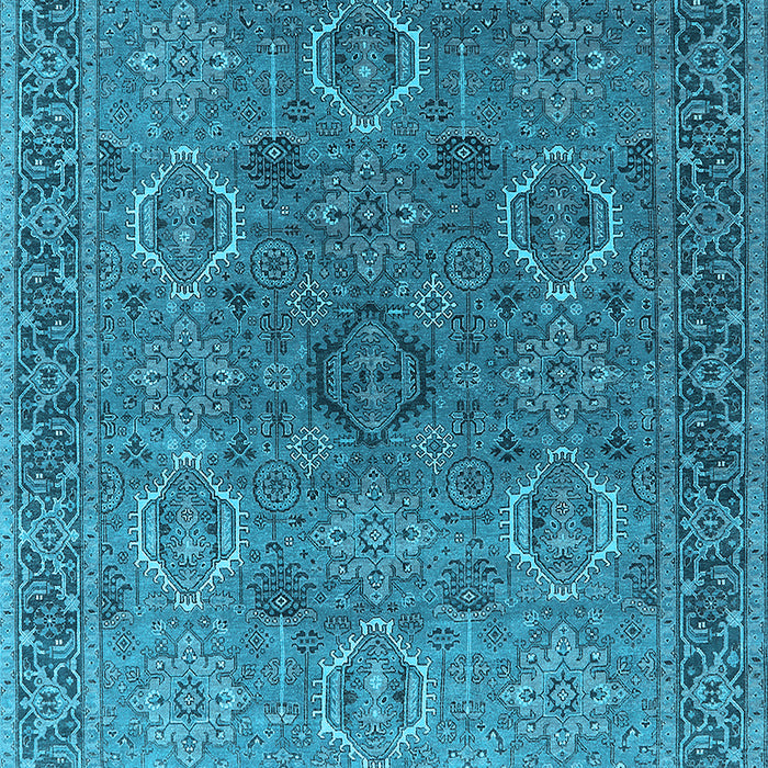 Machine Washable Oriental Light Blue Industrial Rug, wshurb2479lblu