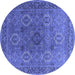 Round Oriental Blue Industrial Rug, urb2479blu