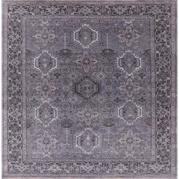 Square Machine Washable Industrial Modern Gray Rug, wshurb2479